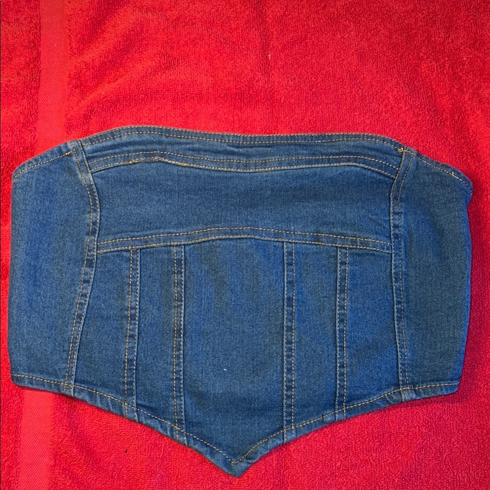 Blue Denim Corset Top